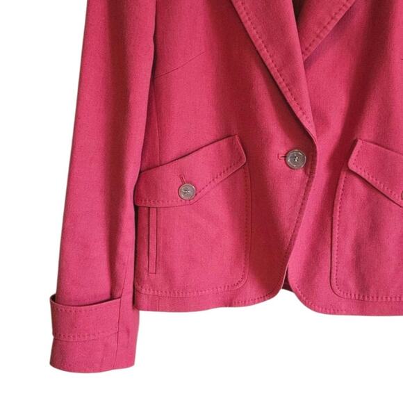 Talbots Women's Linen Cotton Blend Blazer Flattering Coral Size 6 - Picture 3 of 11